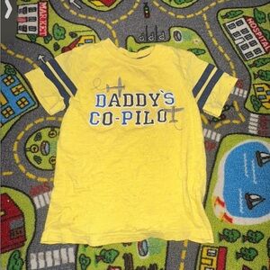 Yellow Kids Shirt with Blue Stripes